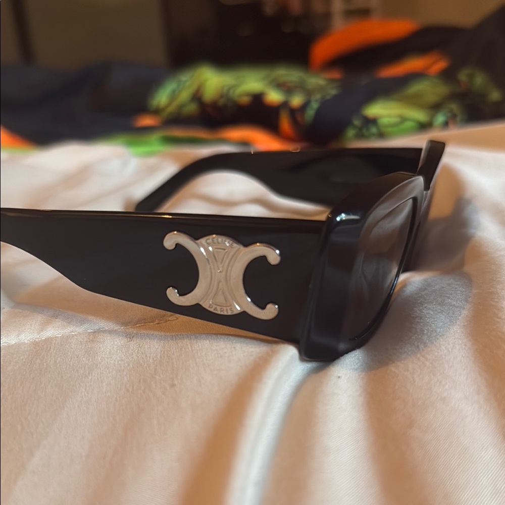 Celine Black Sunglasses with Silver Logo